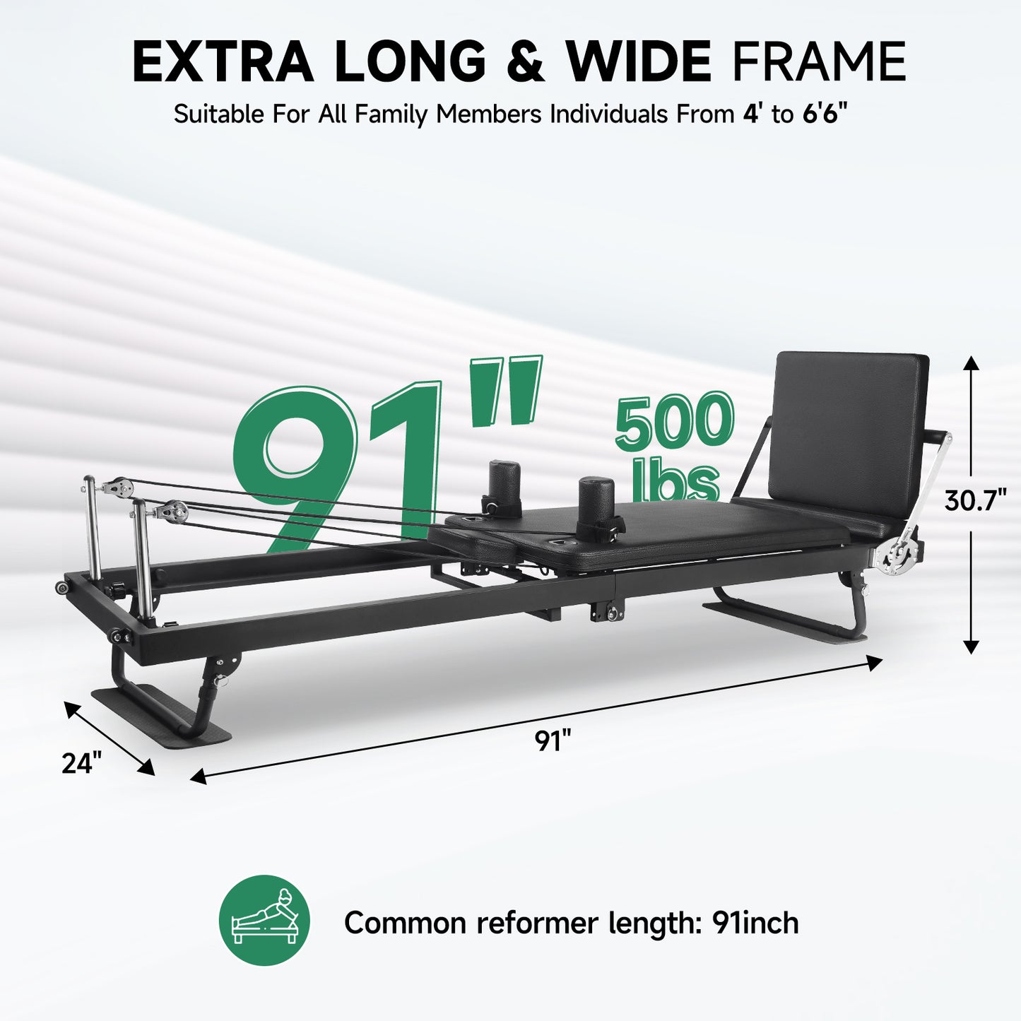 91" Metal Pilates Reformer